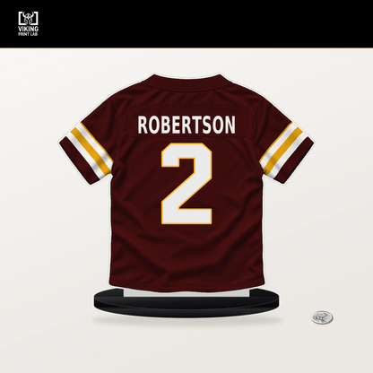 Amik Robertson number 2 Washington Commanders jersey stand with included black base.