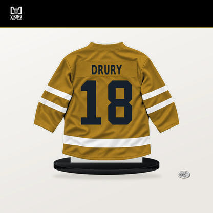 Jack Drury number 18 Nashville Predators jersey stand with included black base.