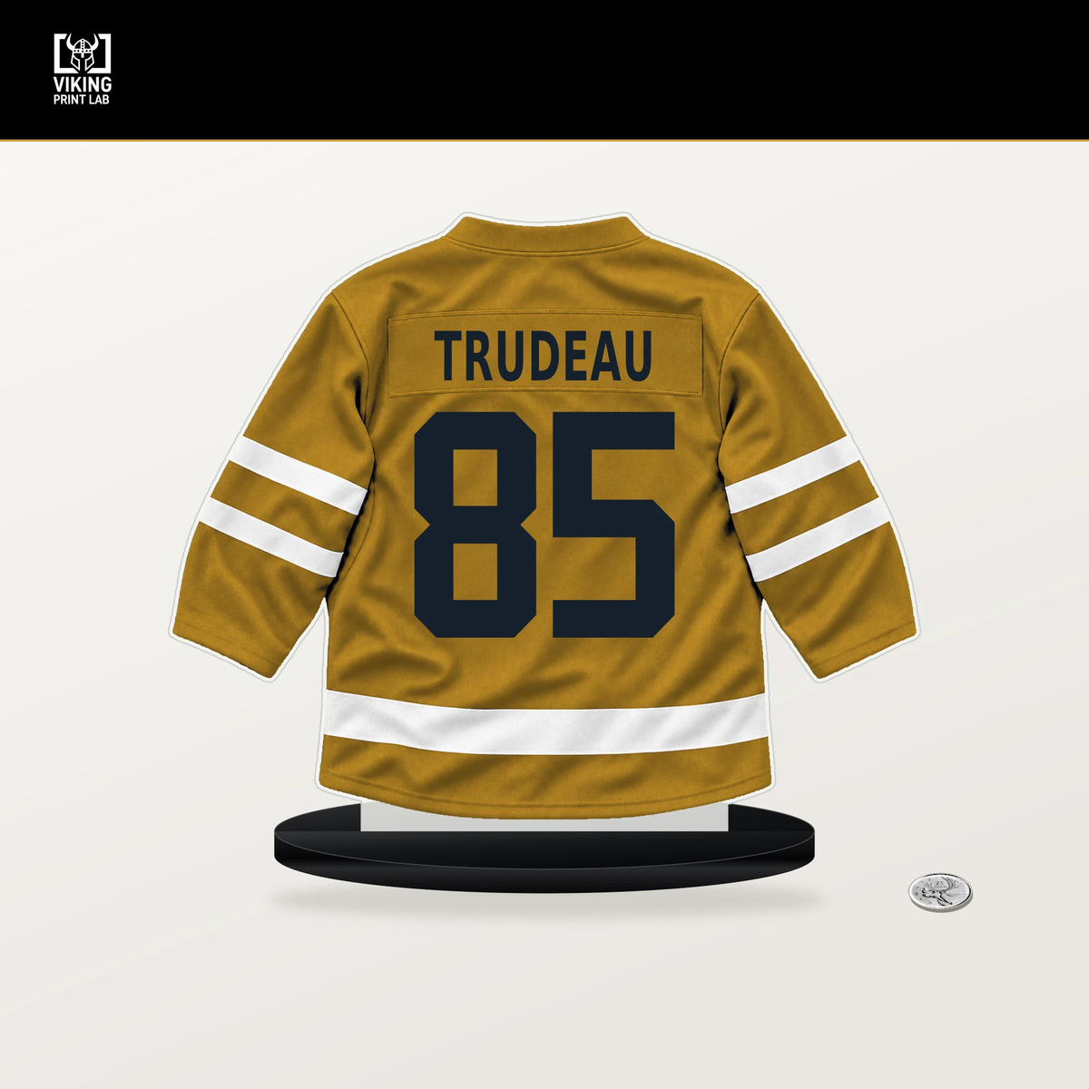 William Trudeau number 85 Nashville Predators jersey stand with included black base.