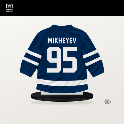 Ilya Mikheyev number 95 Tampa Bay Lightning jersey stand with included black base.