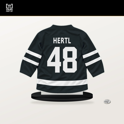 Tomas Hertl number 48 Vegas Golden Knights jersey stand with included black base.