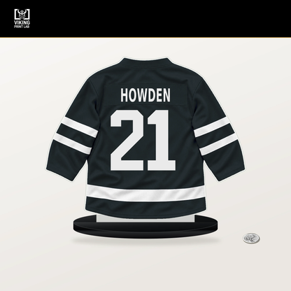 Brett Howden number 21 Vegas Golden Knights jersey stand with included black base.