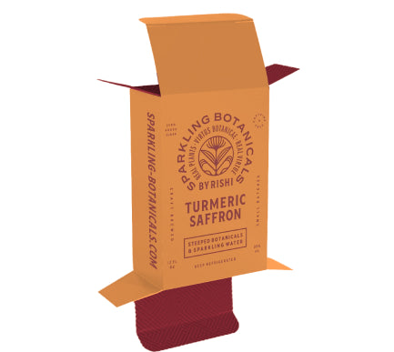 Printed reverse tuck-end product box shown open; example artwork only. Final dimensions, stock, finish and print sides confirmed with your quote.