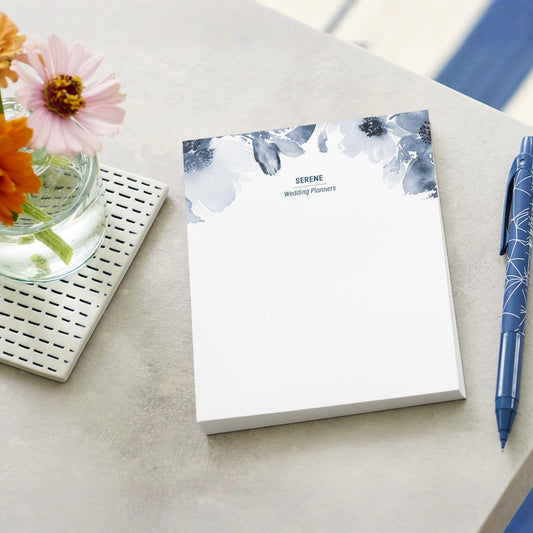 Example branded tear-off notepad with a wedding planner design.