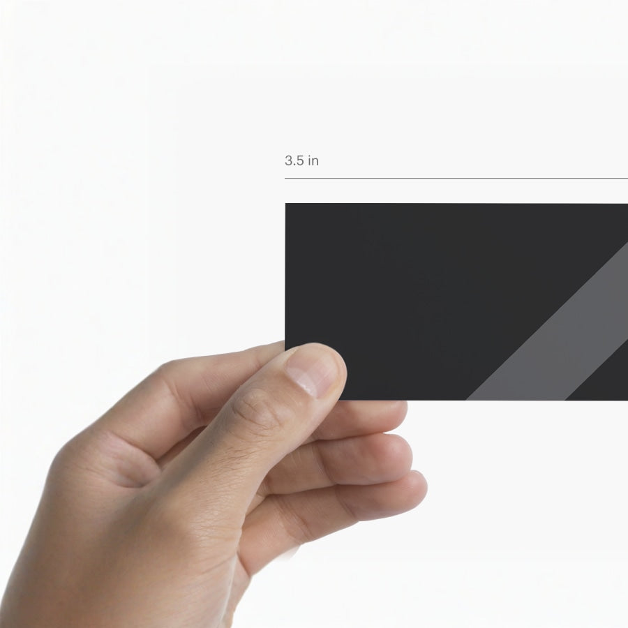 Standard rectangular business-card size reference with straight corners.